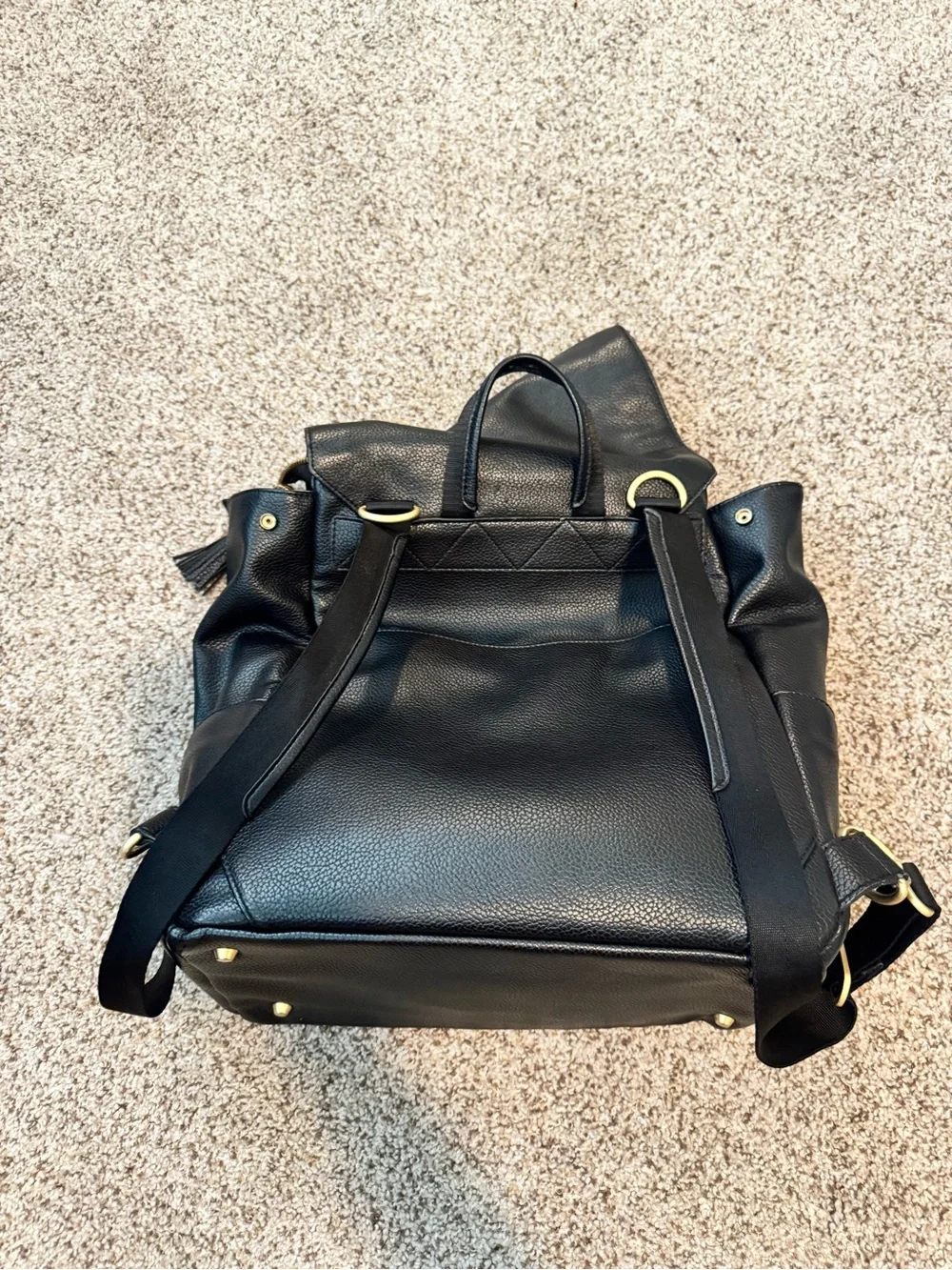 Freshly Picked Black Backpack with Gold Hardware